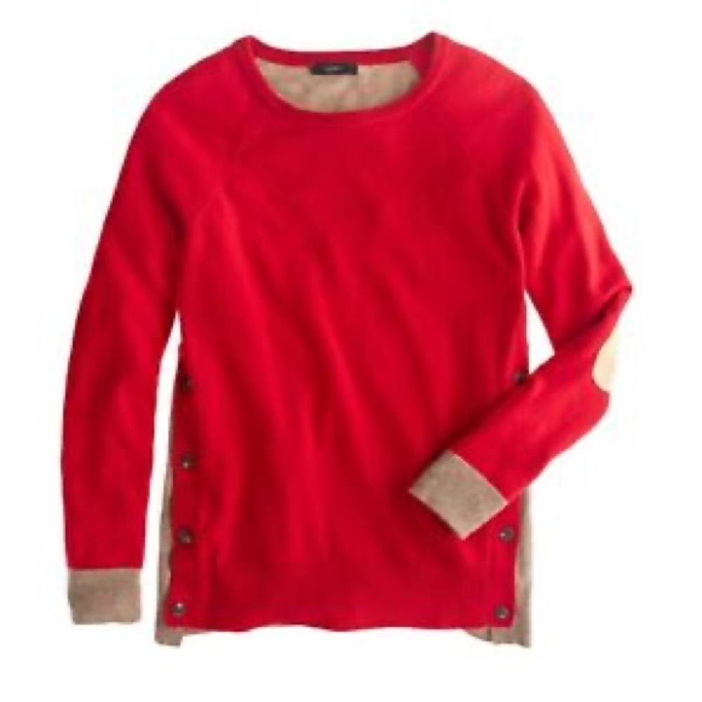 JCREW colorblock sweater with button detail